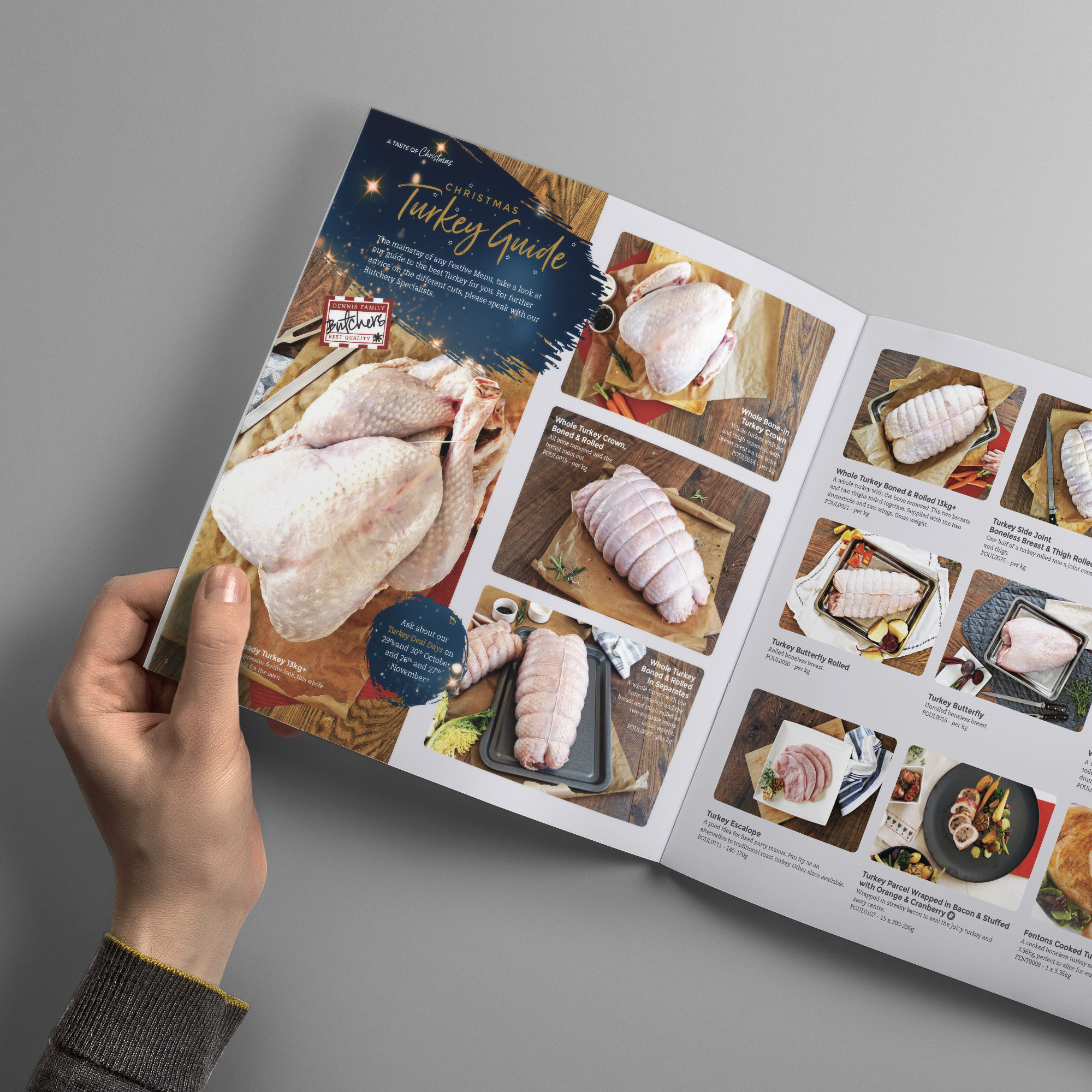 Philip Dennis Taste of Christmas Promotional Brochure Spread Design