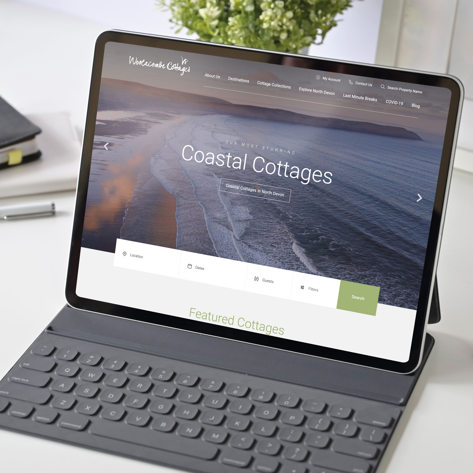 Woolacombe Cottages Bespoke website design and development by Inventive