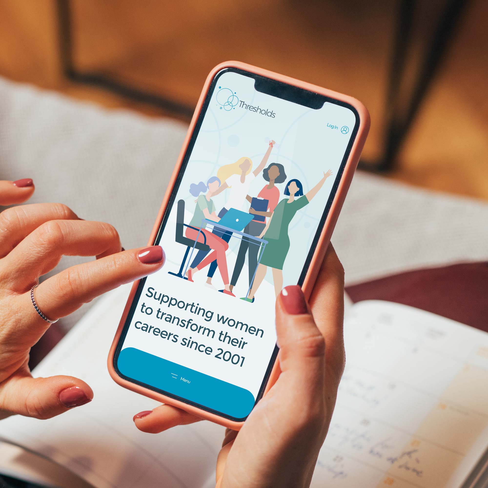 Thresholds Bespoke Website Design on Mobile by Inventive