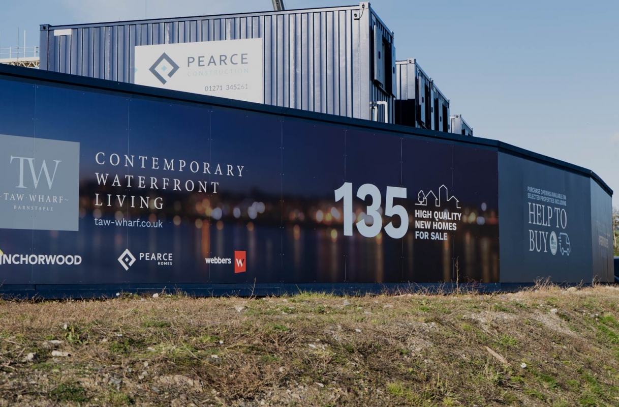 Taw Wharf Housing Development Hoarding Design Devon